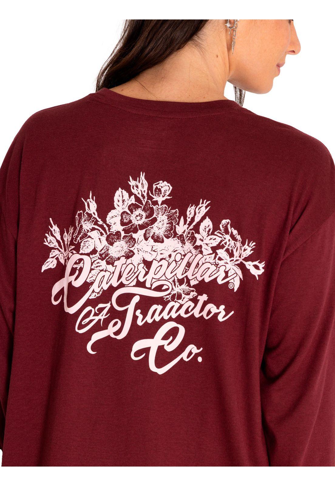 Polera Manga Larga Mujer Oversized Graphic Rojo-4