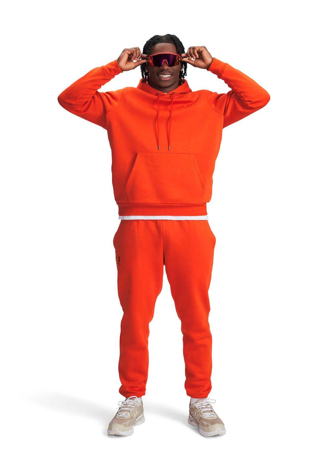 Poleron Lifestyle Hombre Icon Fleece Naranjo -3