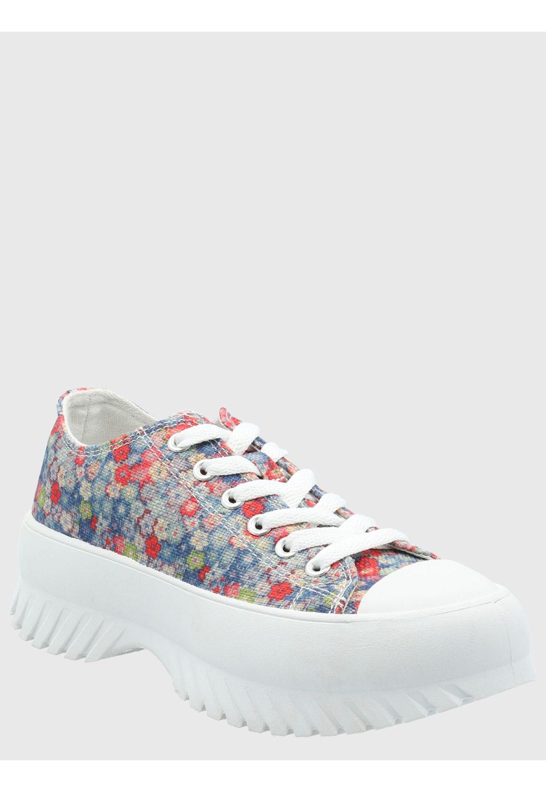 Zapatilla Mujer Bento Denim Floral -0