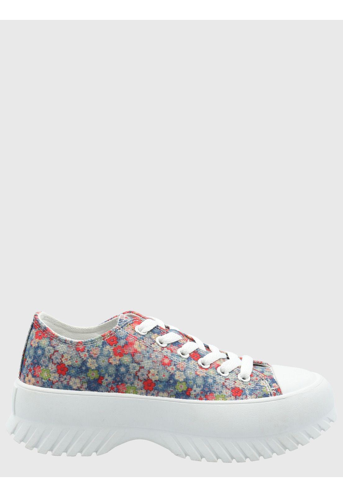 Zapatilla Mujer Bento Denim Floral -1