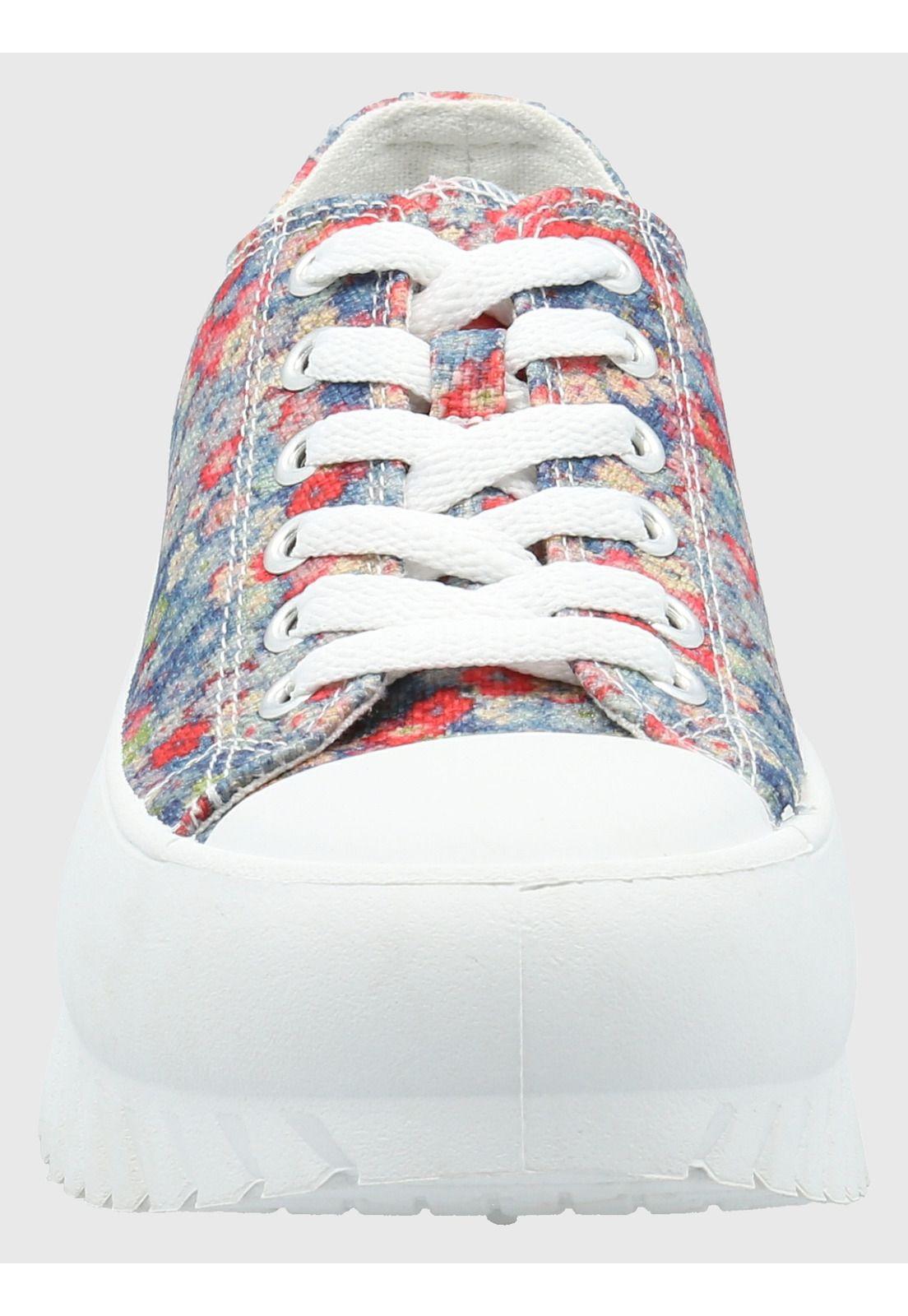 Zapatilla Mujer Bento Denim Floral -3