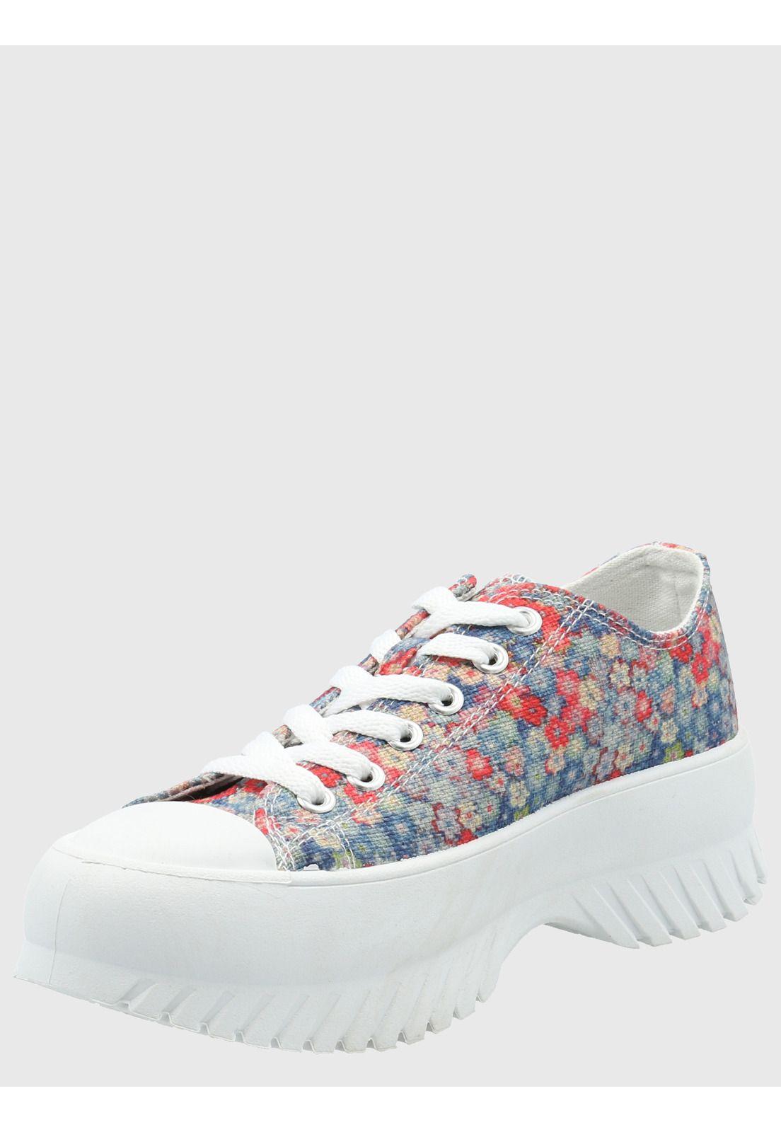 Zapatilla Mujer Bento Denim Floral -4