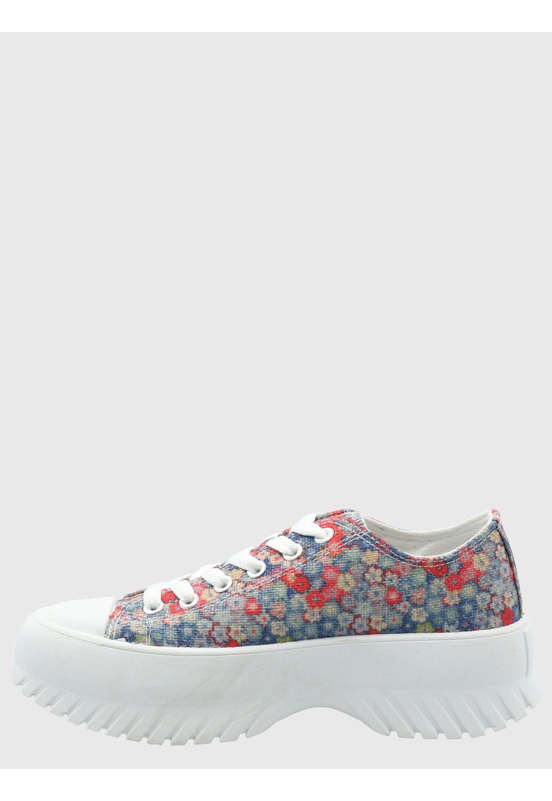 Zapatilla Mujer Bento Denim Floral -5