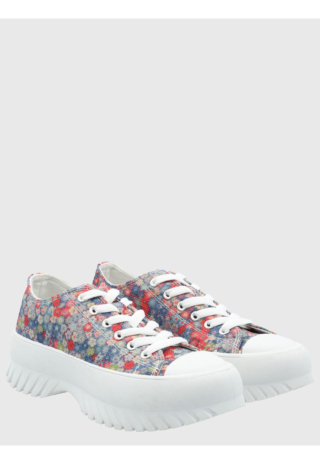Zapatilla Mujer Bento Denim Floral -7