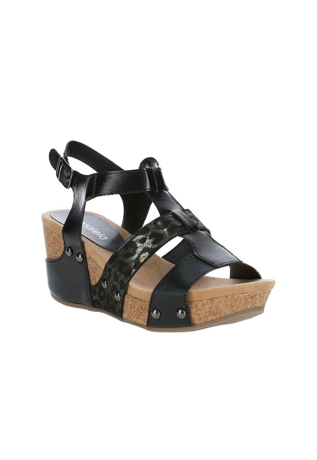 Sandalia Mujer Flik Negro / Leopardo-1