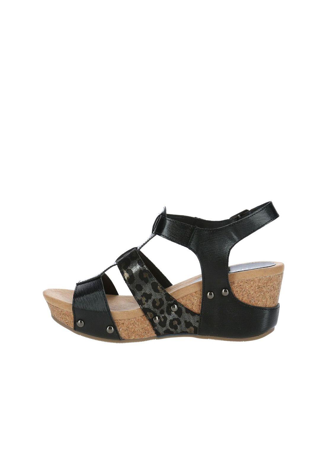 Sandalia Mujer Flik Negro / Leopardo-4