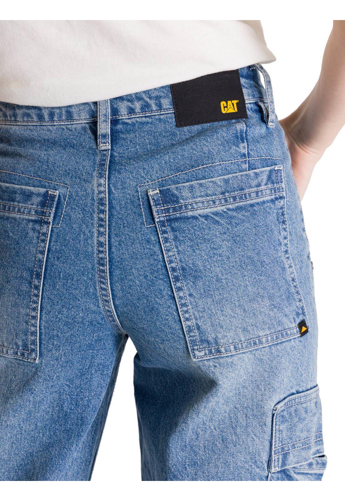 Jeans Cargo Mujer Relaxed Azul-5