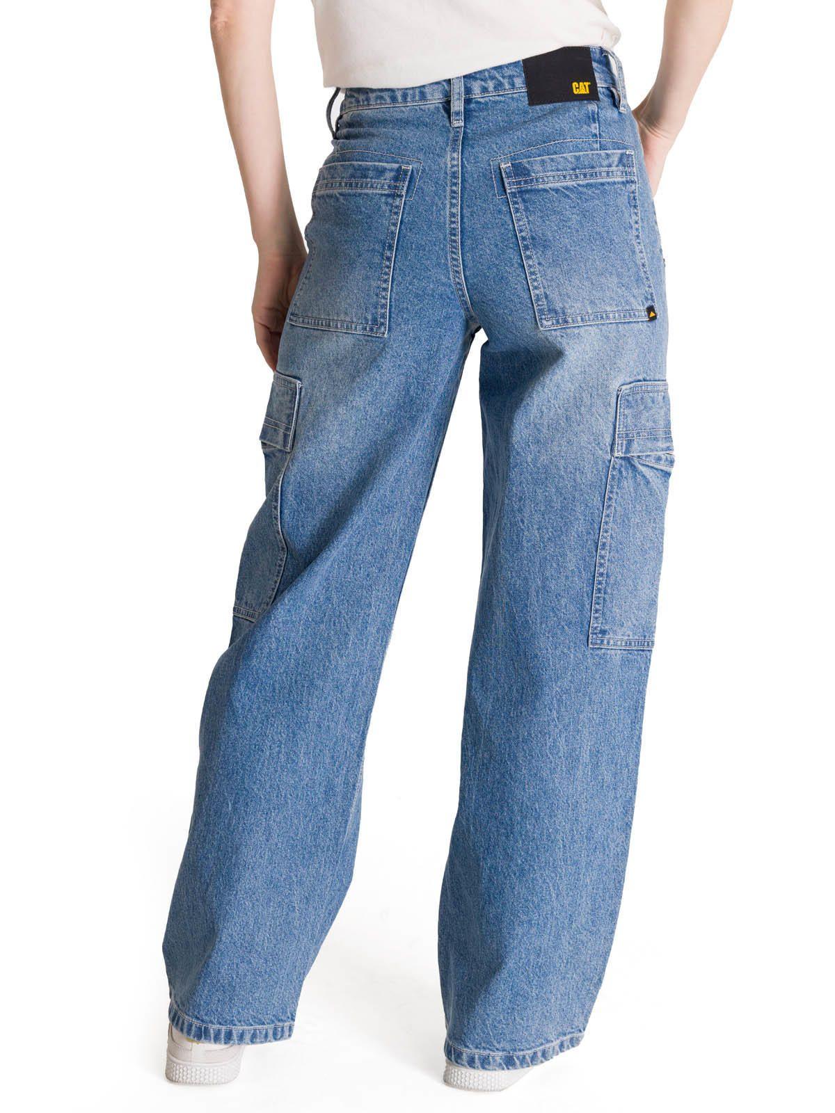 Jeans Cargo Mujer Relaxed Azul-3