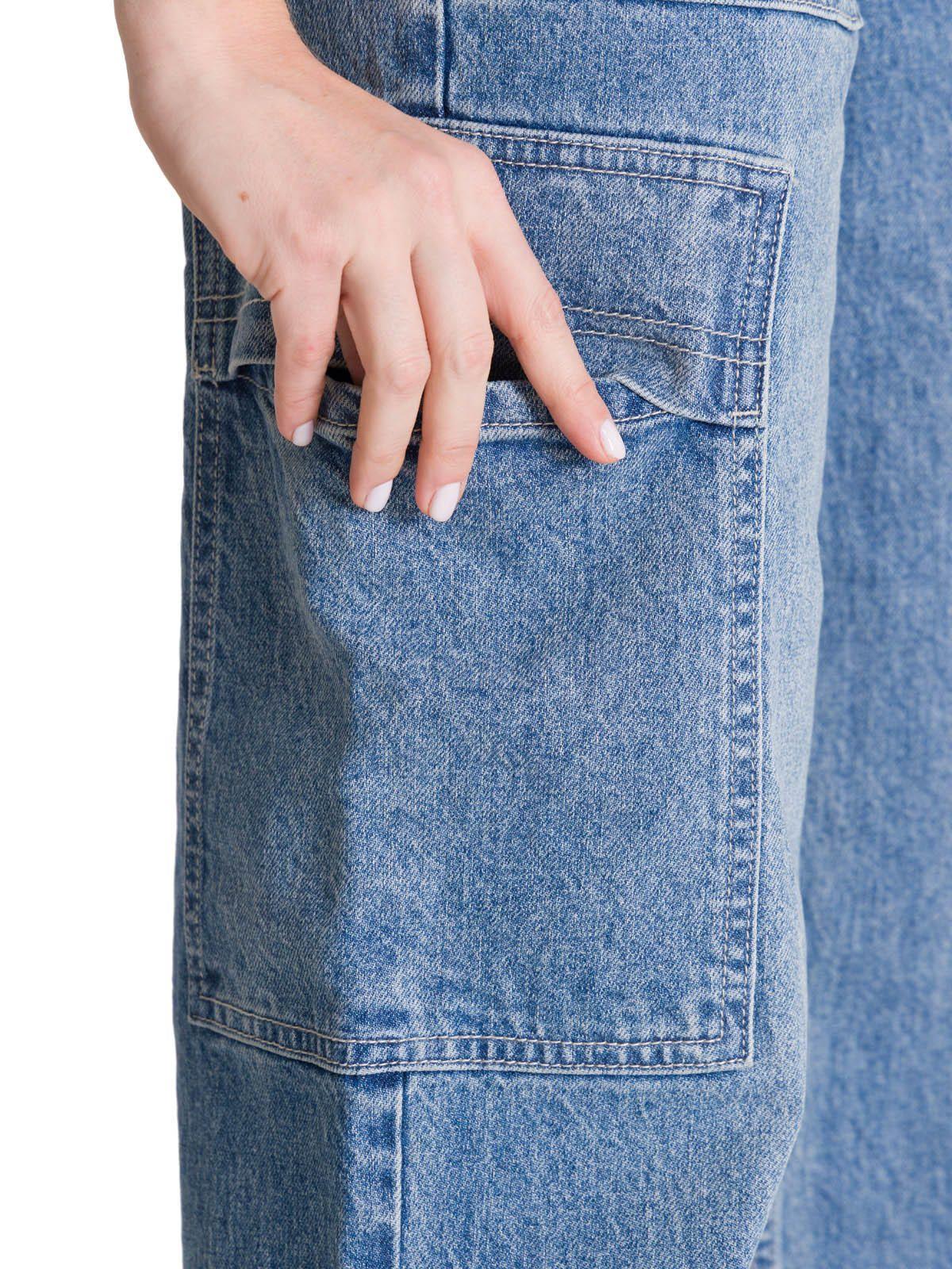 Jeans Cargo Mujer Relaxed Azul-6