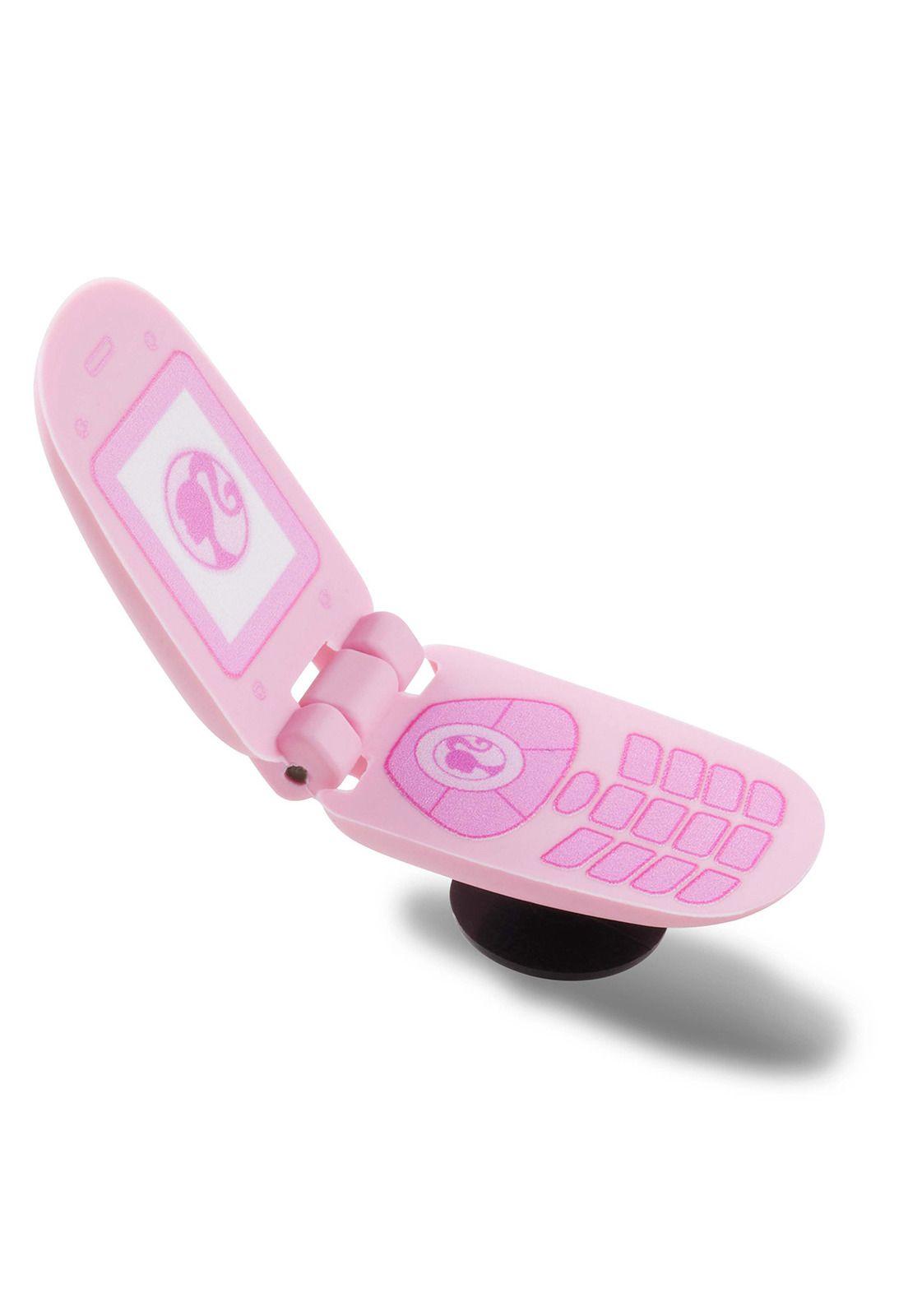 Jibbitz Teléfono Celular Plegable Barbie Rosado-2