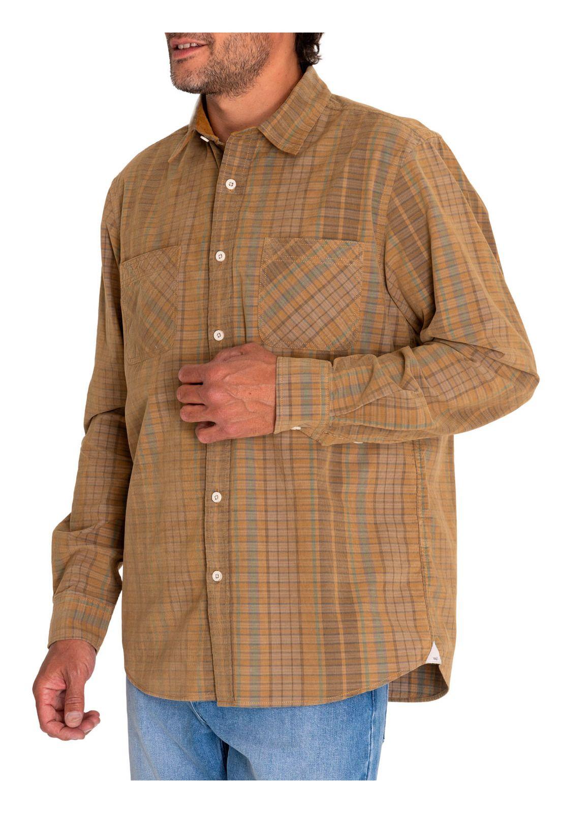 Camisa Algodón Orgánico Hombre Tartancrd Beige-5