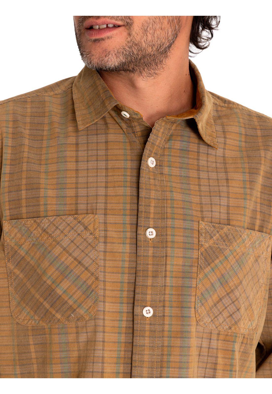 Camisa Algodón Orgánico Hombre Tartancrd Beige-7