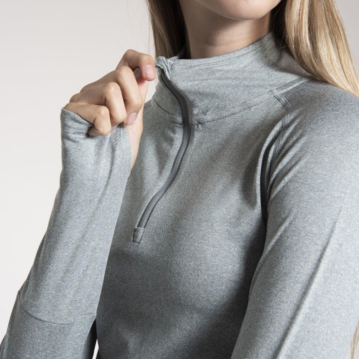 Polera M/L Mujer 1/2 Zip Warmer Verde-3