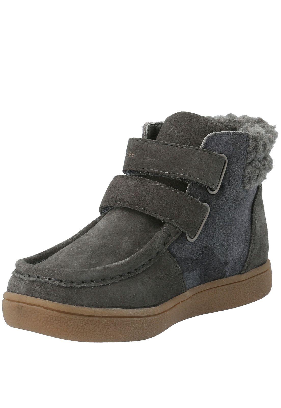Botin Cuero Niño Koda Velcro Gris-3