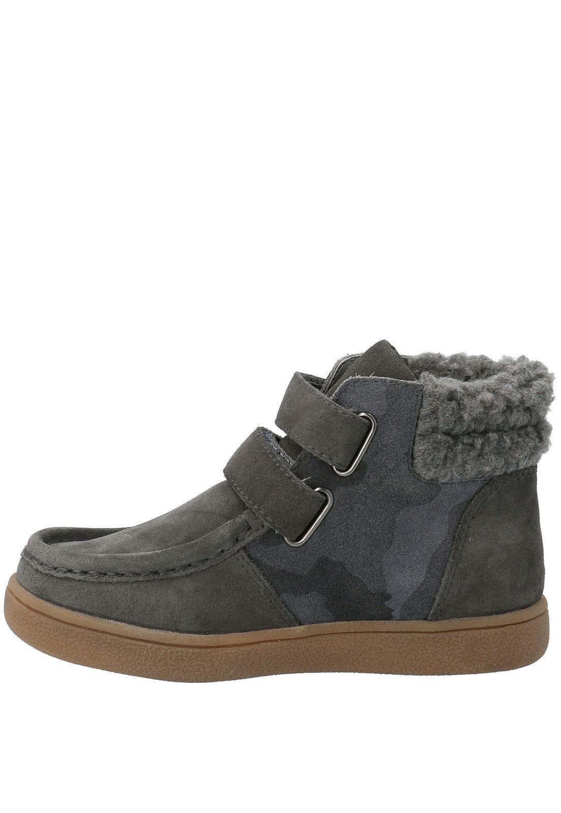 Botin Cuero Niño Koda Velcro Gris-4