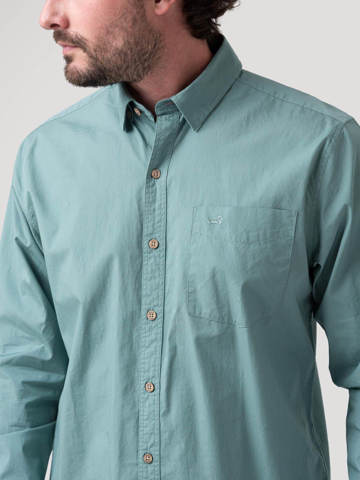 Camisa Algodón Orgánico Hombre Galiton Azul claro-6