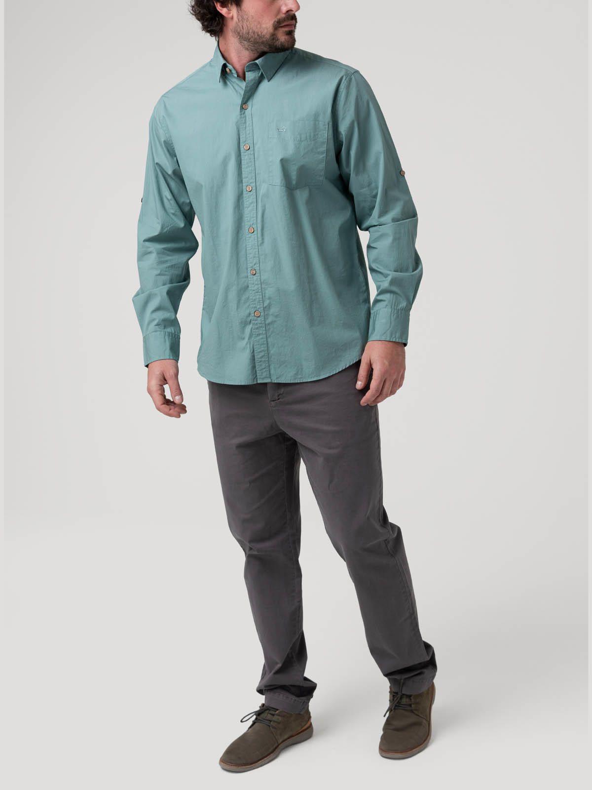 Camisa Algodón Orgánico Hombre Galiton Azul claro-7