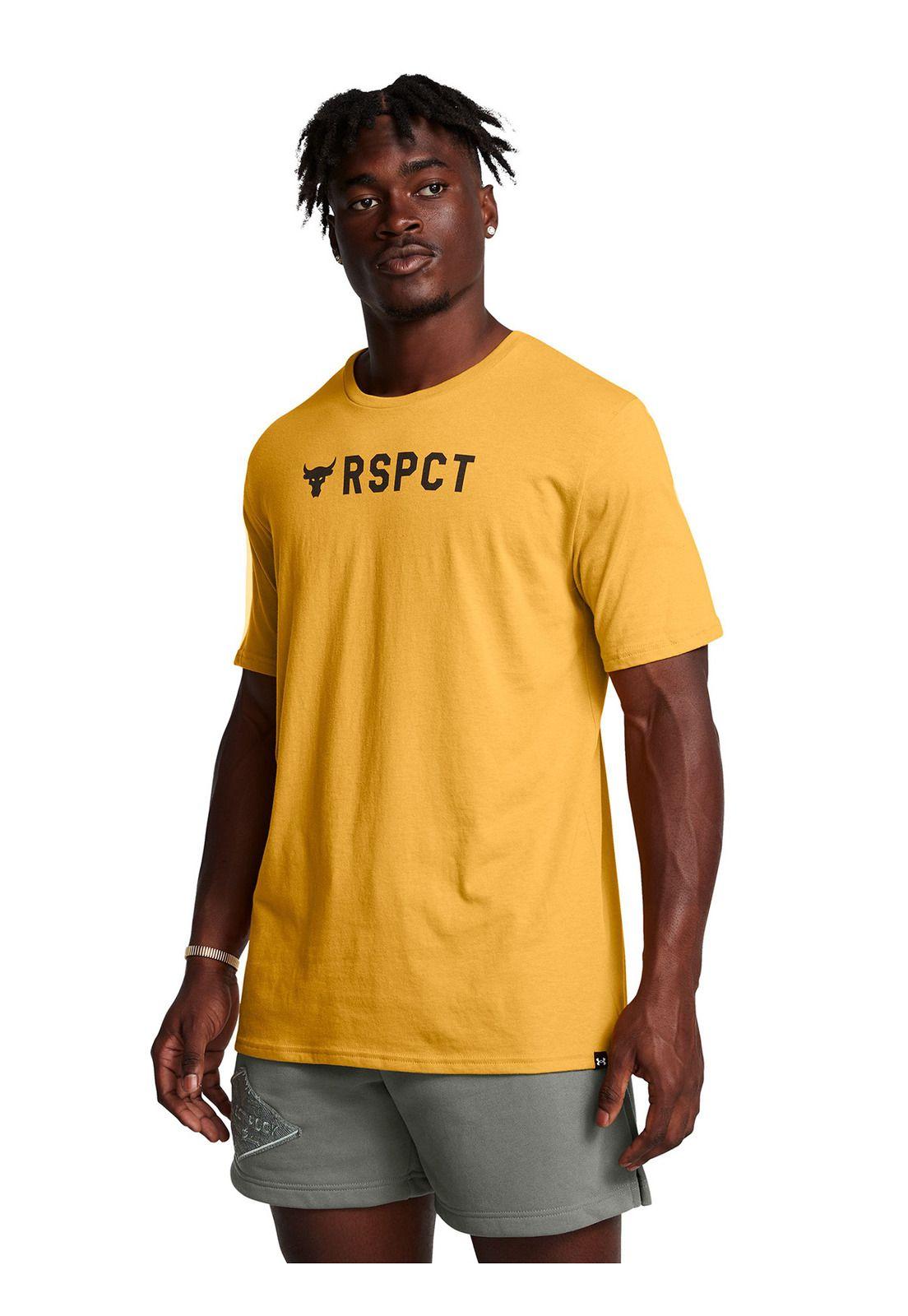 Polera manga corta P Rock hombre Amarillo-3