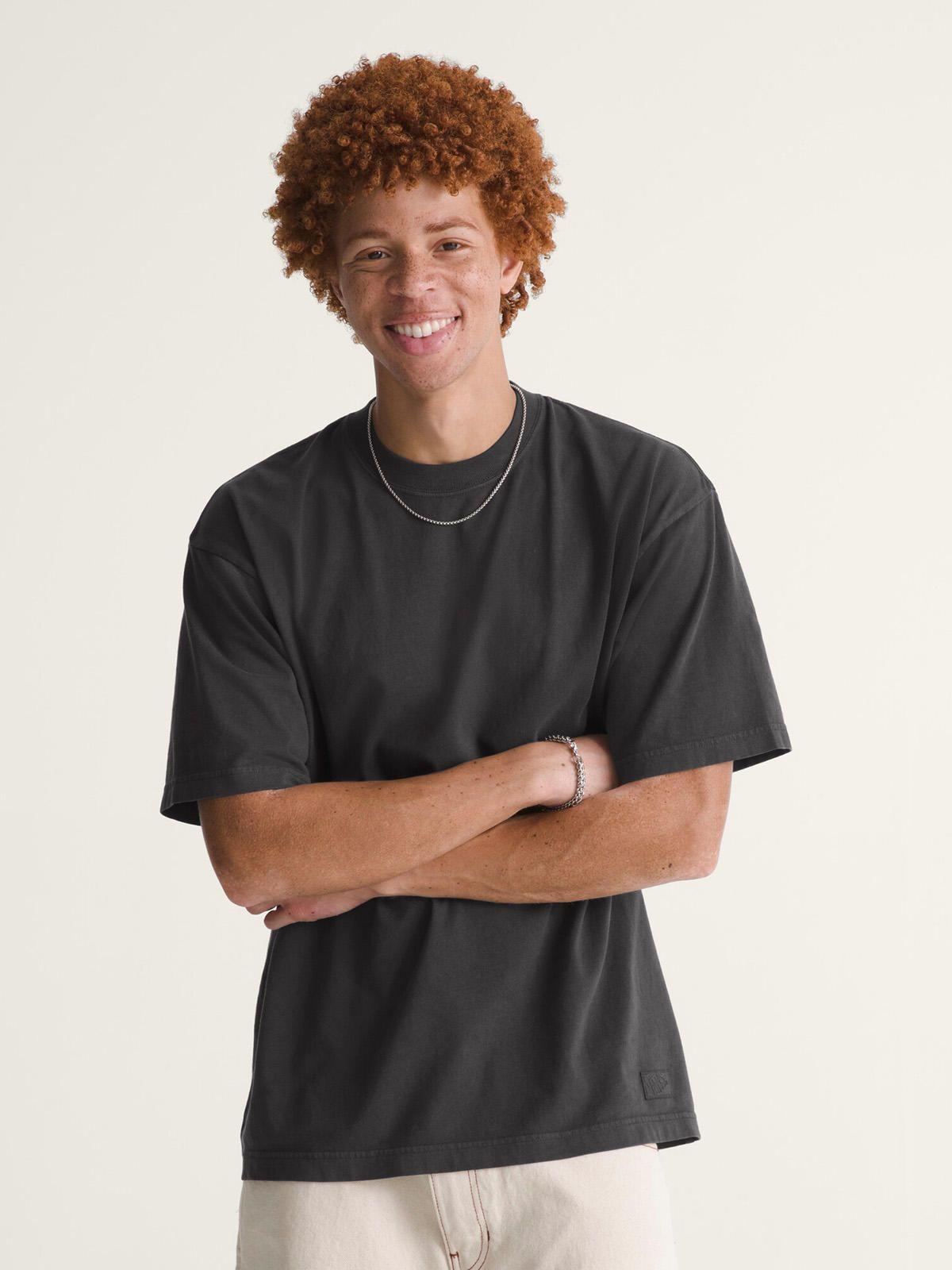 Polera M/C Hombre Loose Fit Tshirt Negro-0