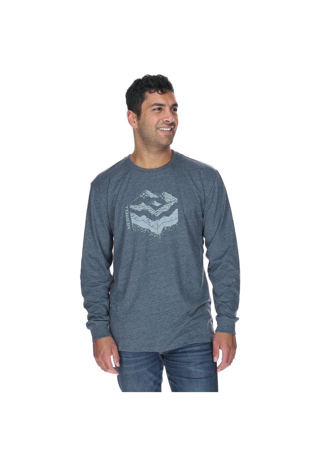 Polera M/L Hombre Ground Long Sleeve Azul-0