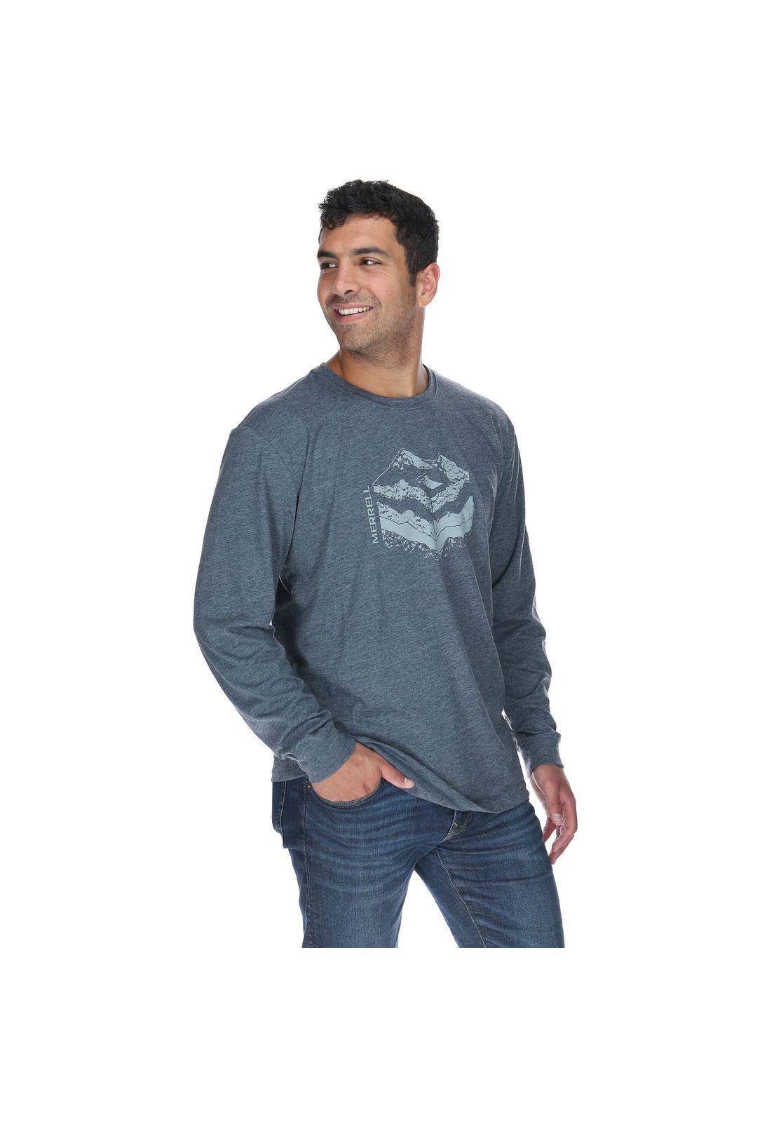 Polera M/L Hombre Ground Long Sleeve Azul-4