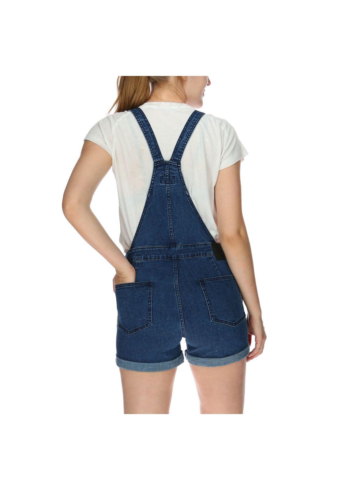 Jardinera Mujer Denim Short Azul-2