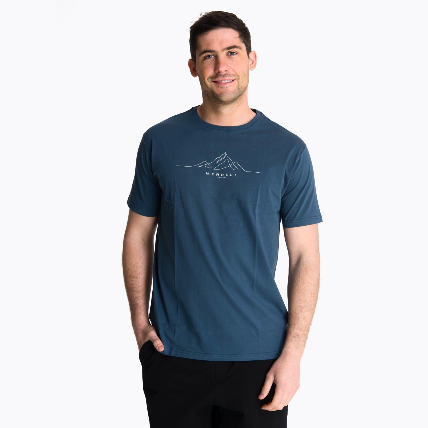 Polera Manga Corta Hombre Beechworth Azul -0