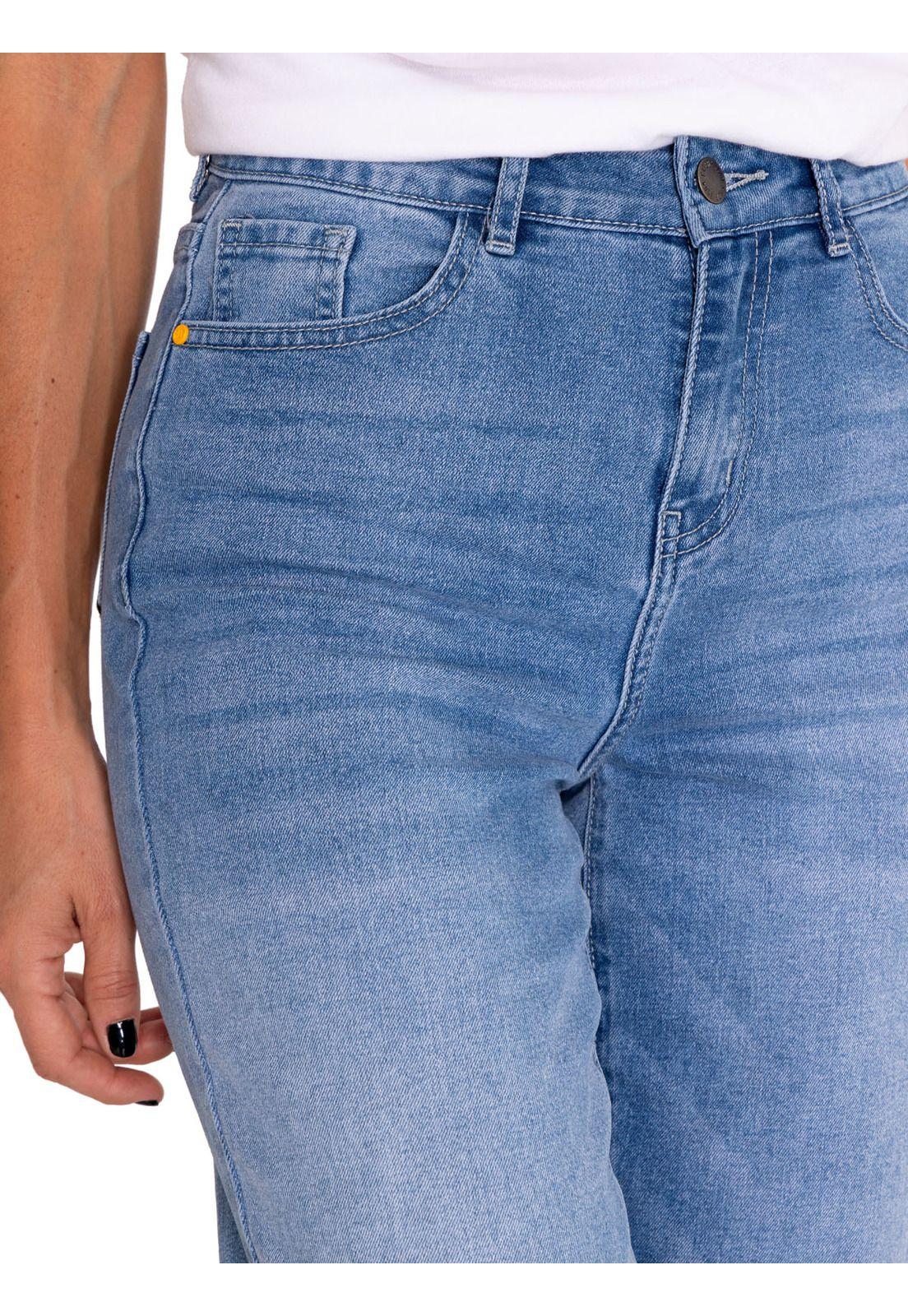 Jeans Mujer Triblend High-Rise Straight Celeste CAT-4