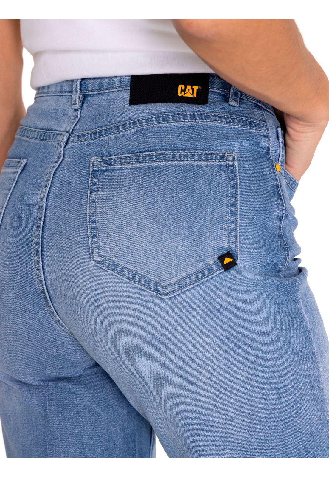 Jeans Mujer Triblend High-Rise Straight Celeste CAT-5