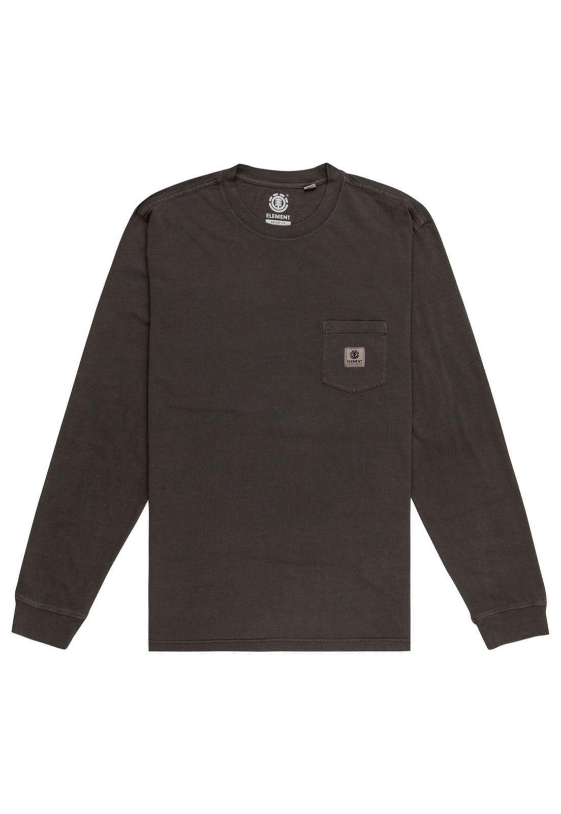 Polera Manga Larga Hombre Basic Pocket Negra-0