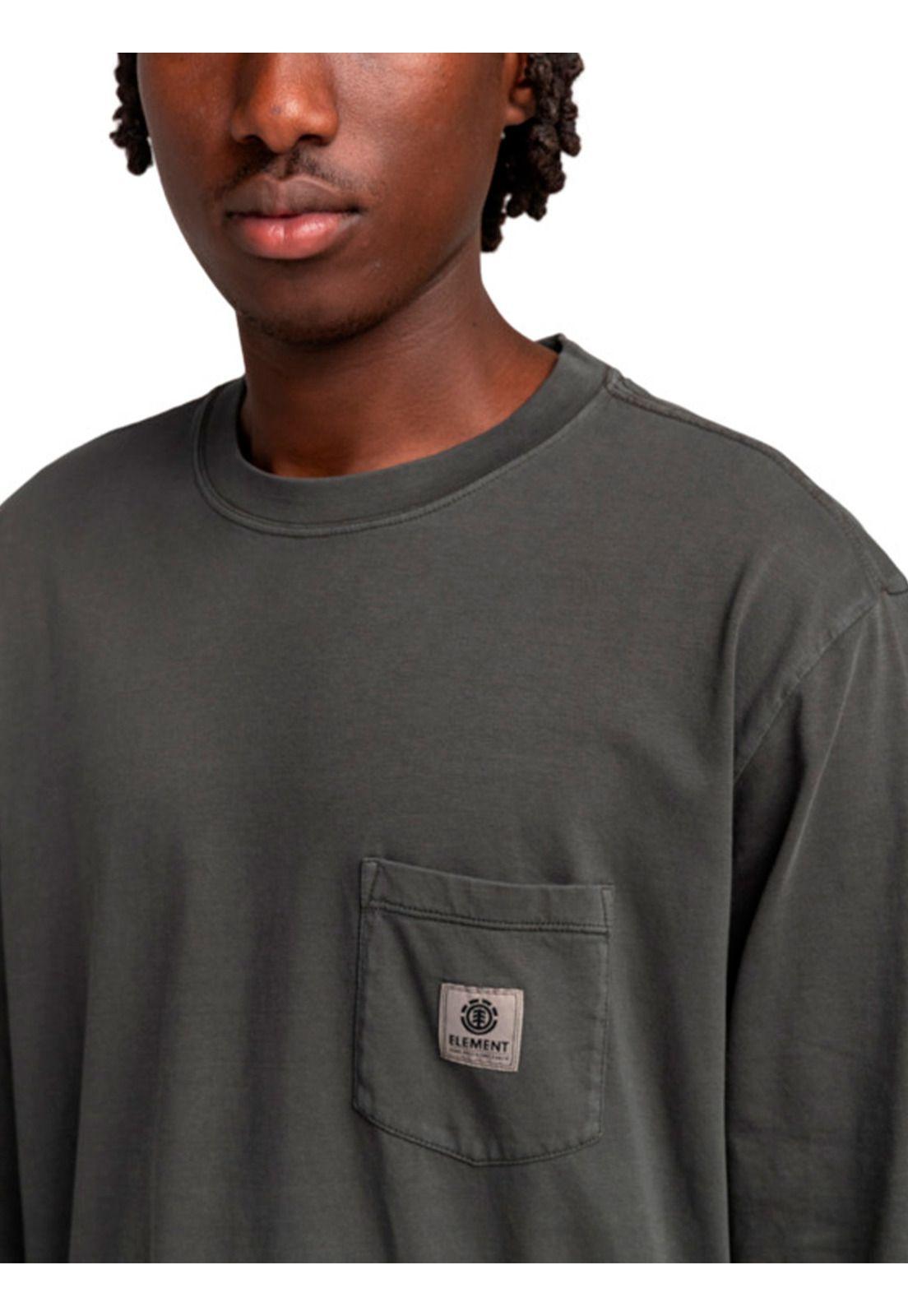 Polera Manga Larga Hombre Basic Pocket Negra-3
