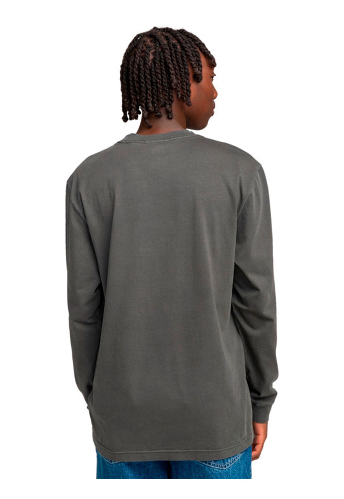 Polera Manga Larga Hombre Basic Pocket Negra-5