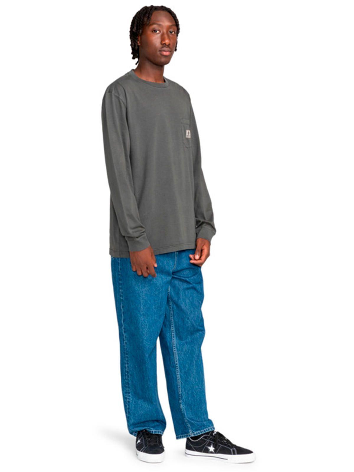 Polera Manga Larga Hombre Basic Pocket Negra-4