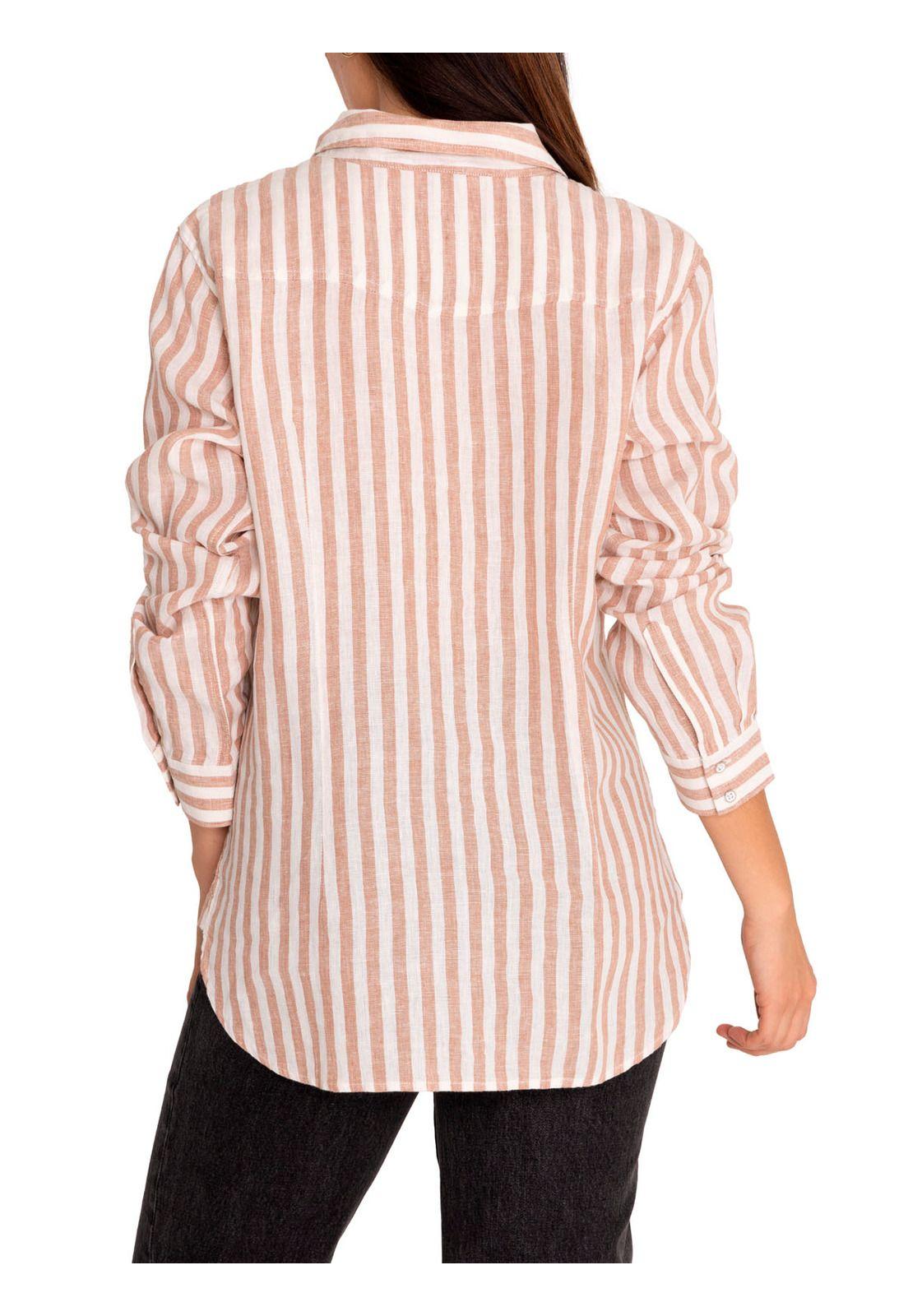 Blusa Lino Orgánico Mujer Lirioline Café-5