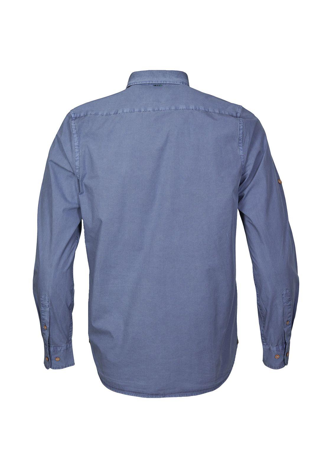 Camisa Algodón Orgánico Hombre Leeds Azul-1