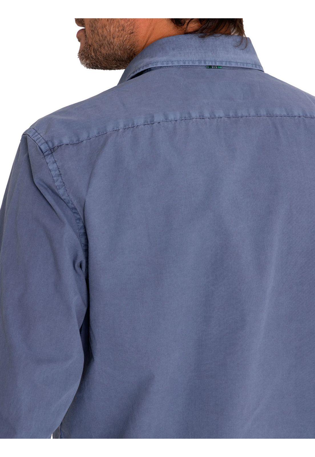Camisa Algodón Orgánico Hombre Leeds Azul-7
