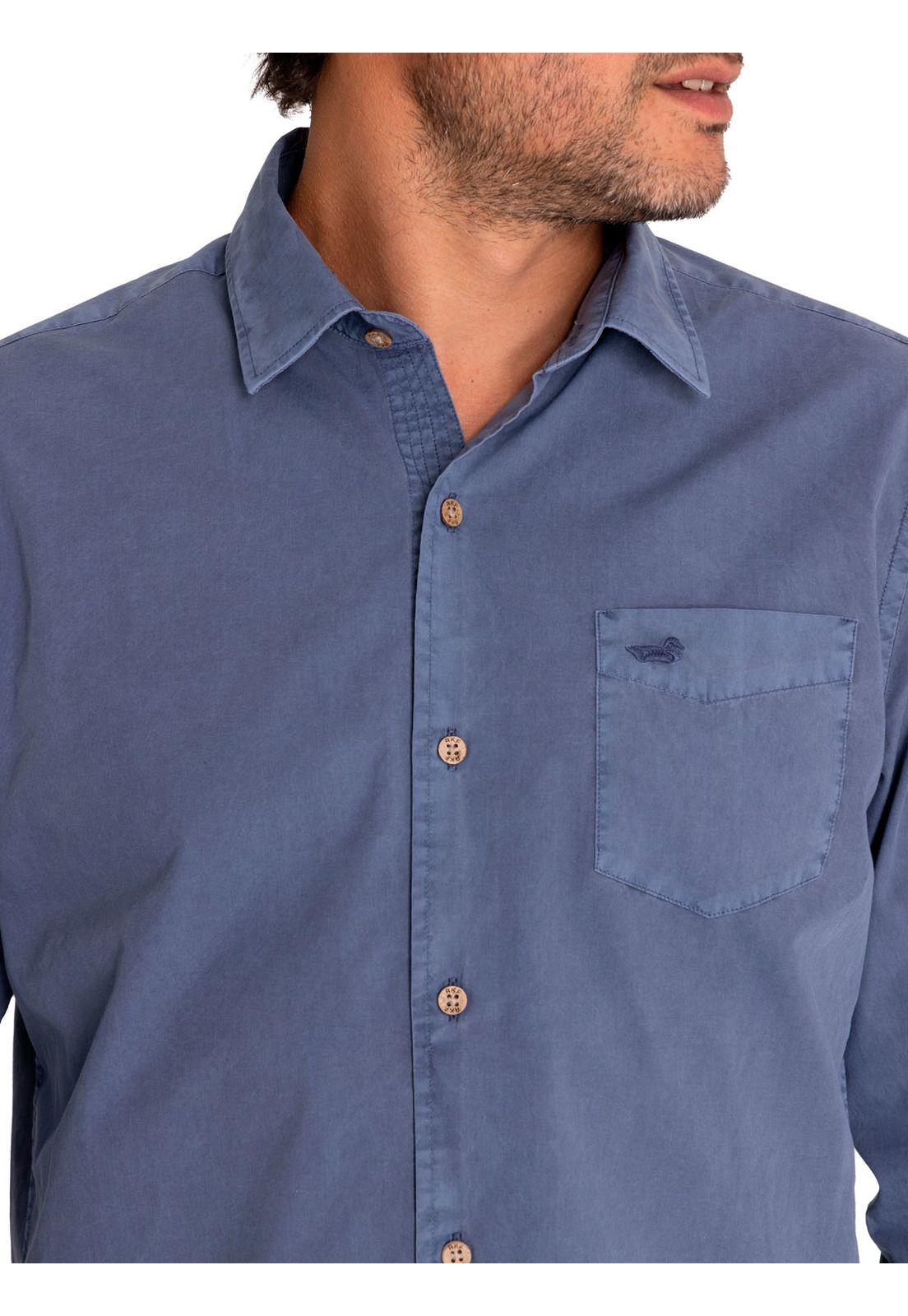 Camisa Algodón Orgánico Hombre Leeds Azul-8