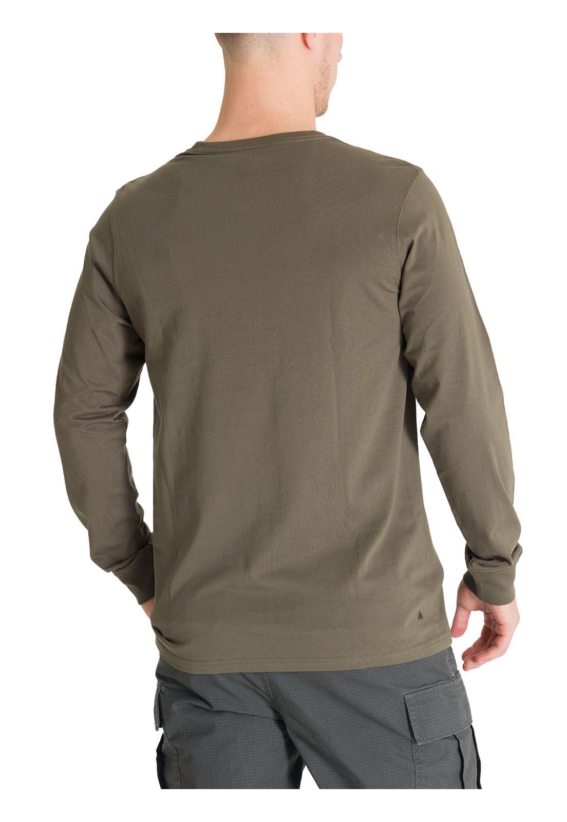 Polera Manga Larga Hombre Mini Chest Logo Verde Burton-3