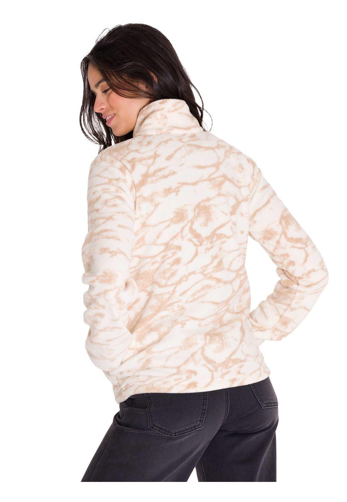 Polar Fleece Half Snap Mujer Beige-3