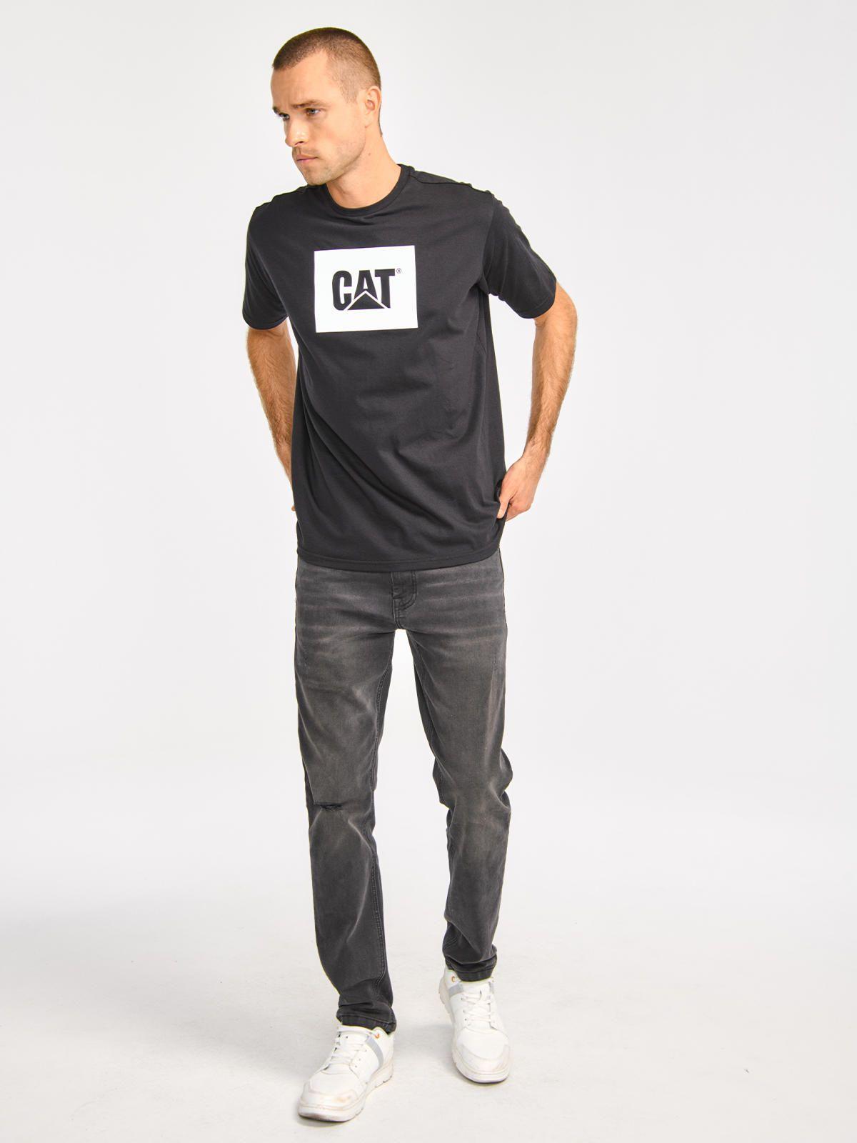 Polera Manga Corta Hombre Reflective Cat LogoNegro-4