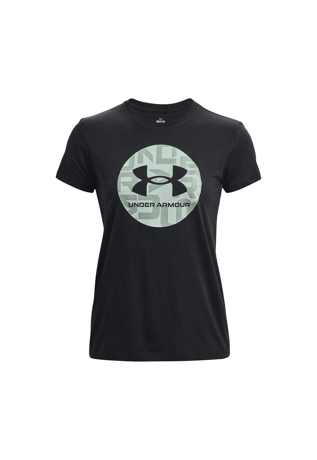 Polera M/C Mujer Circle Wordmark Ss Negro-0