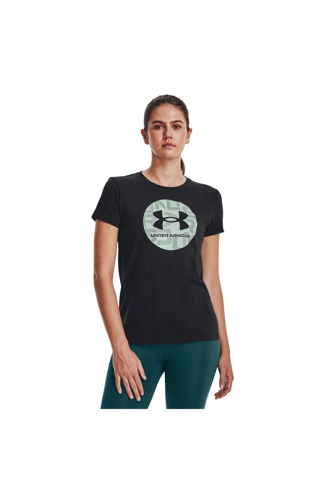 Polera M/C Mujer Circle Wordmark Ss Negro-2