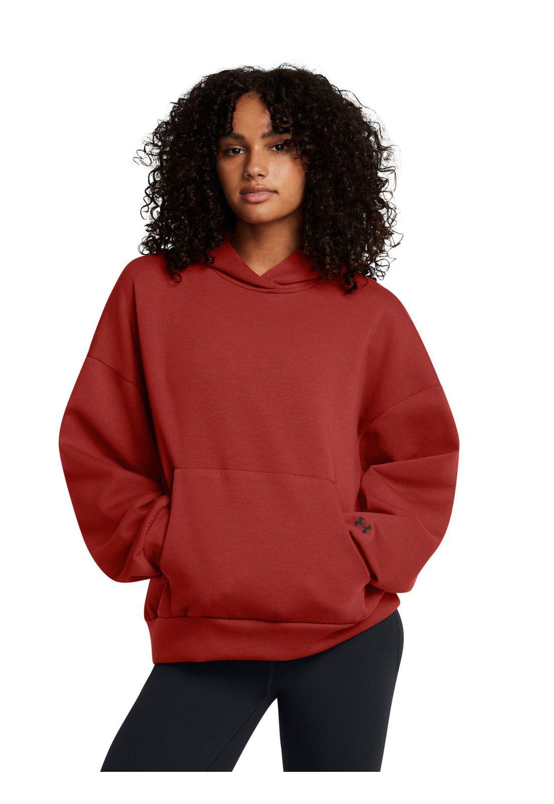 Polerón UA Unstoppable para mujer Naranjo-3