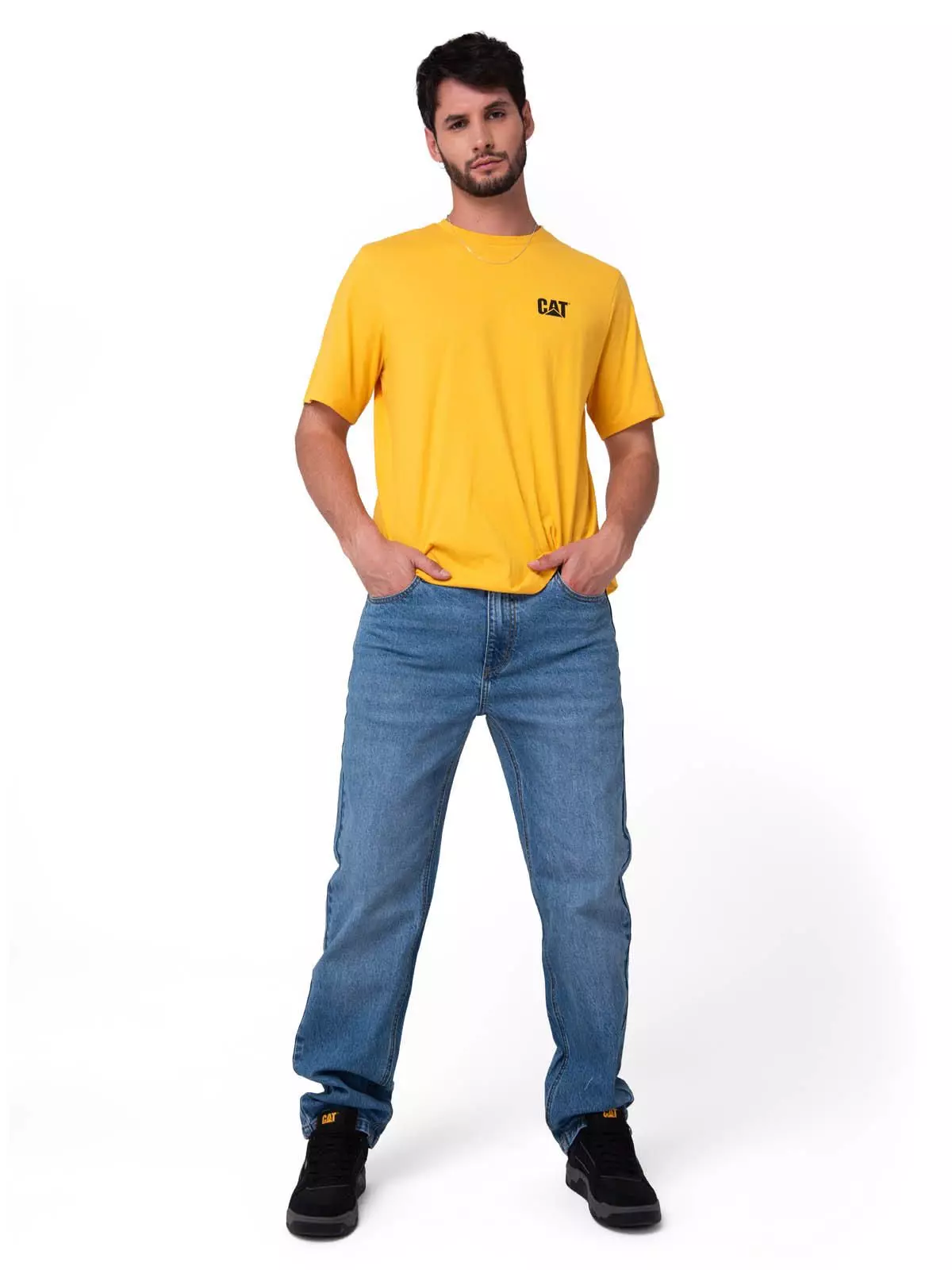 Polera Manga Corta Hombre Small Logo Tee Amarillo-4