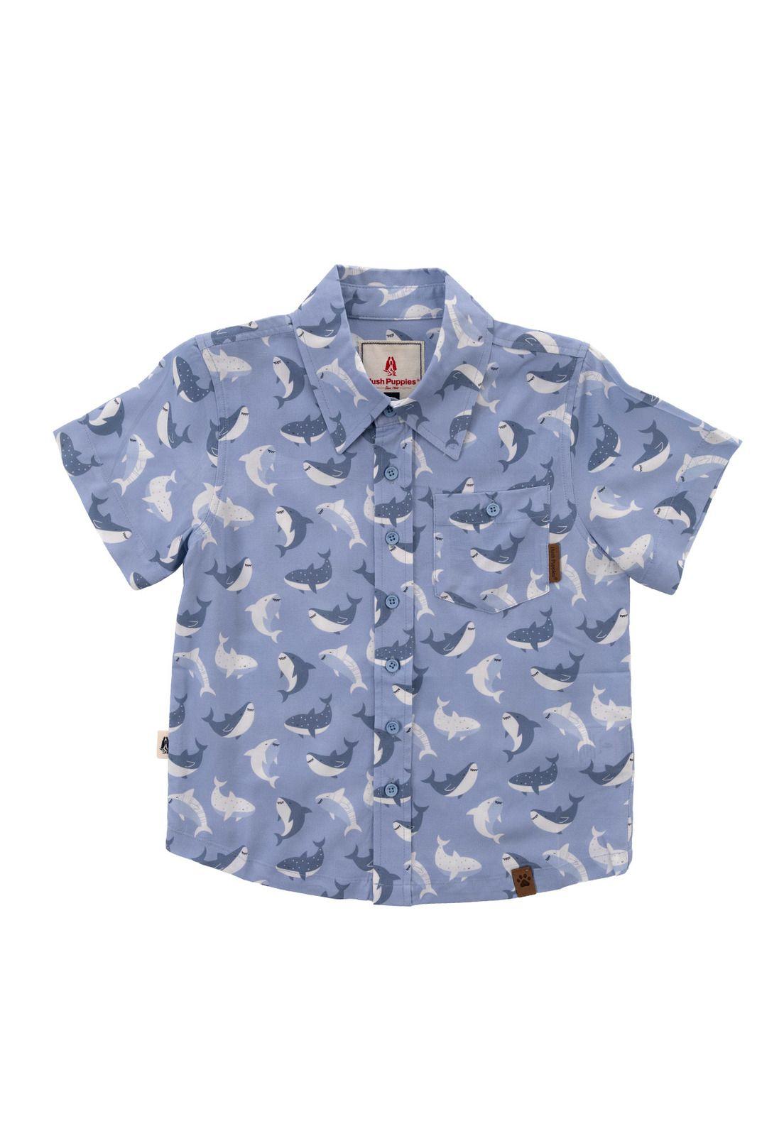 Camisa Niño Guayabera Azul-0