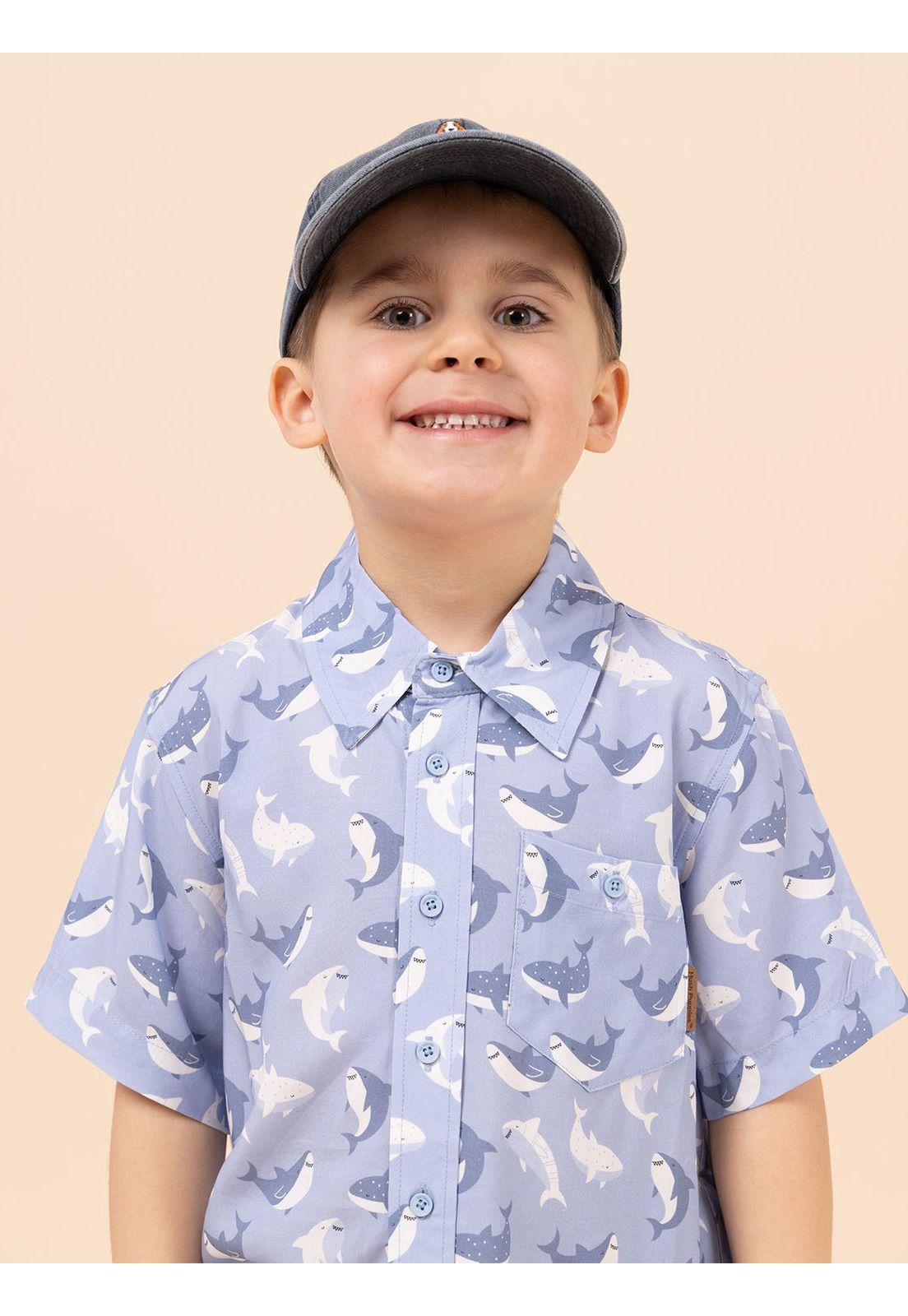 Camisa Niño Guayabera Azul-1