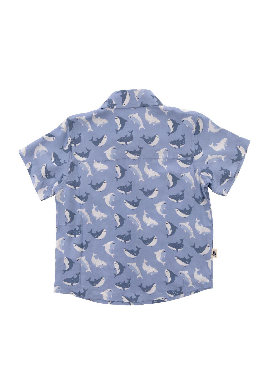 Camisa Niño Guayabera Azul-5