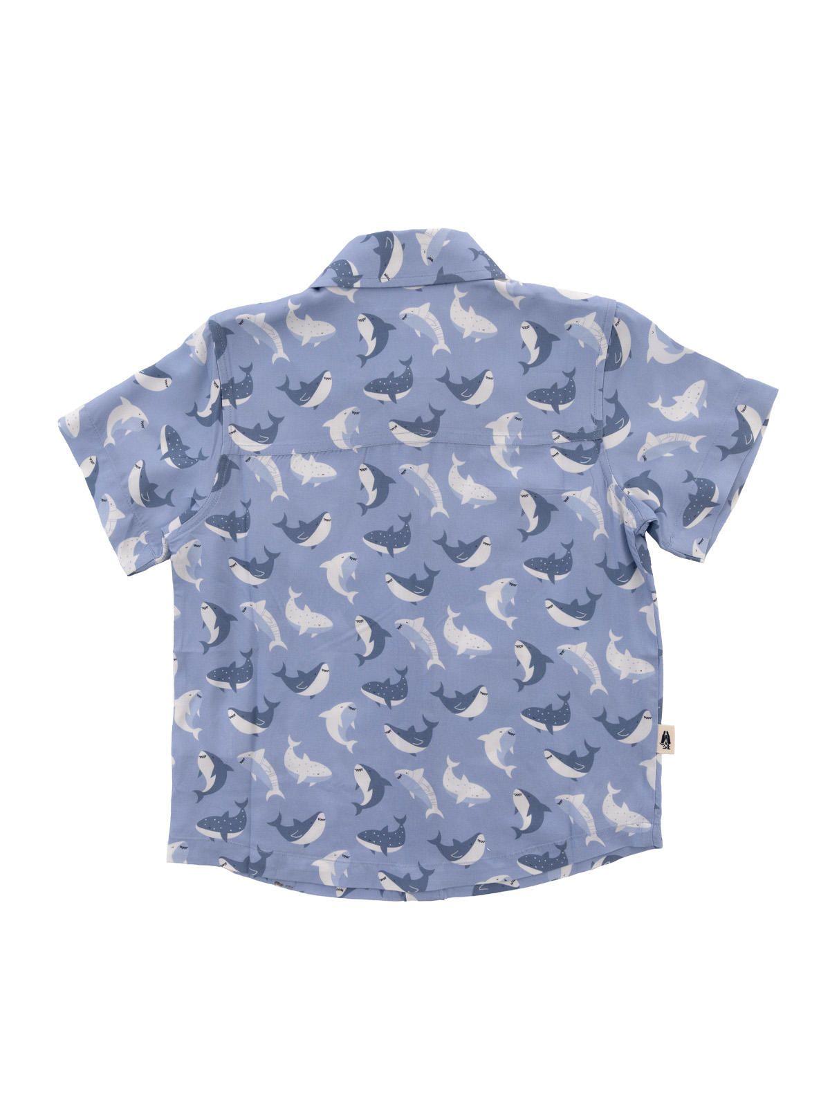 Camisa Niño Guayabera Azul-5