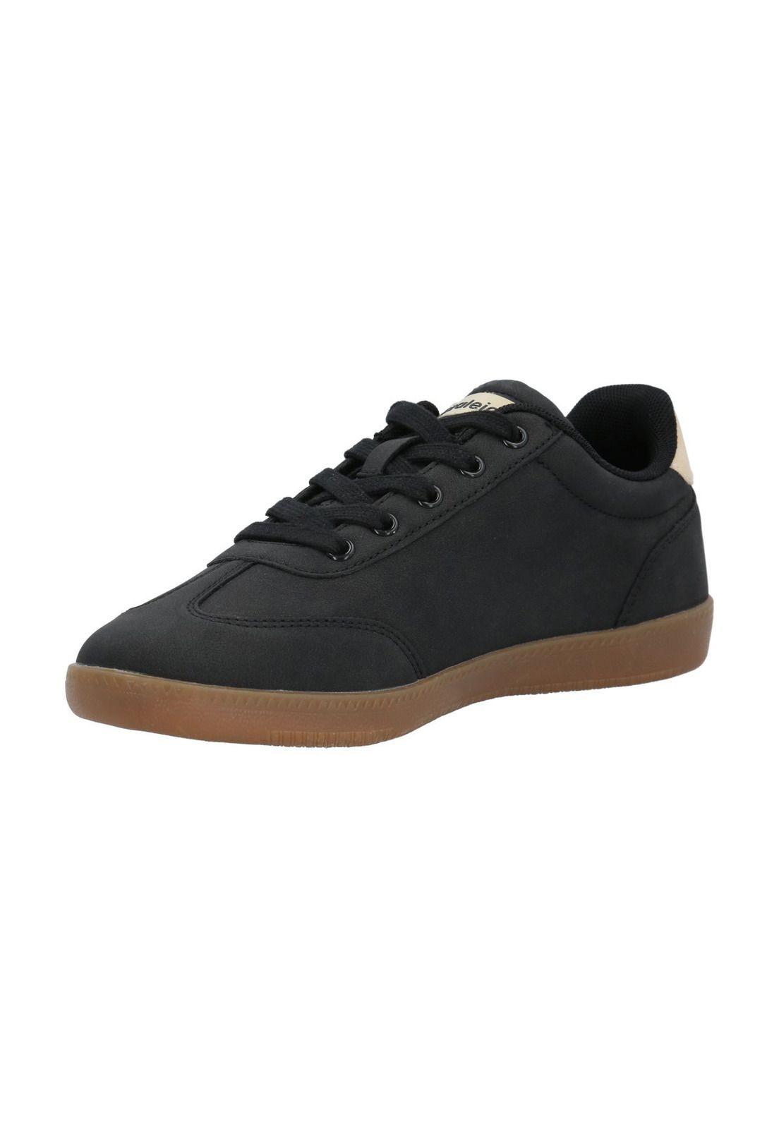 Zapatilla Mujer Gera Negro Beige-4