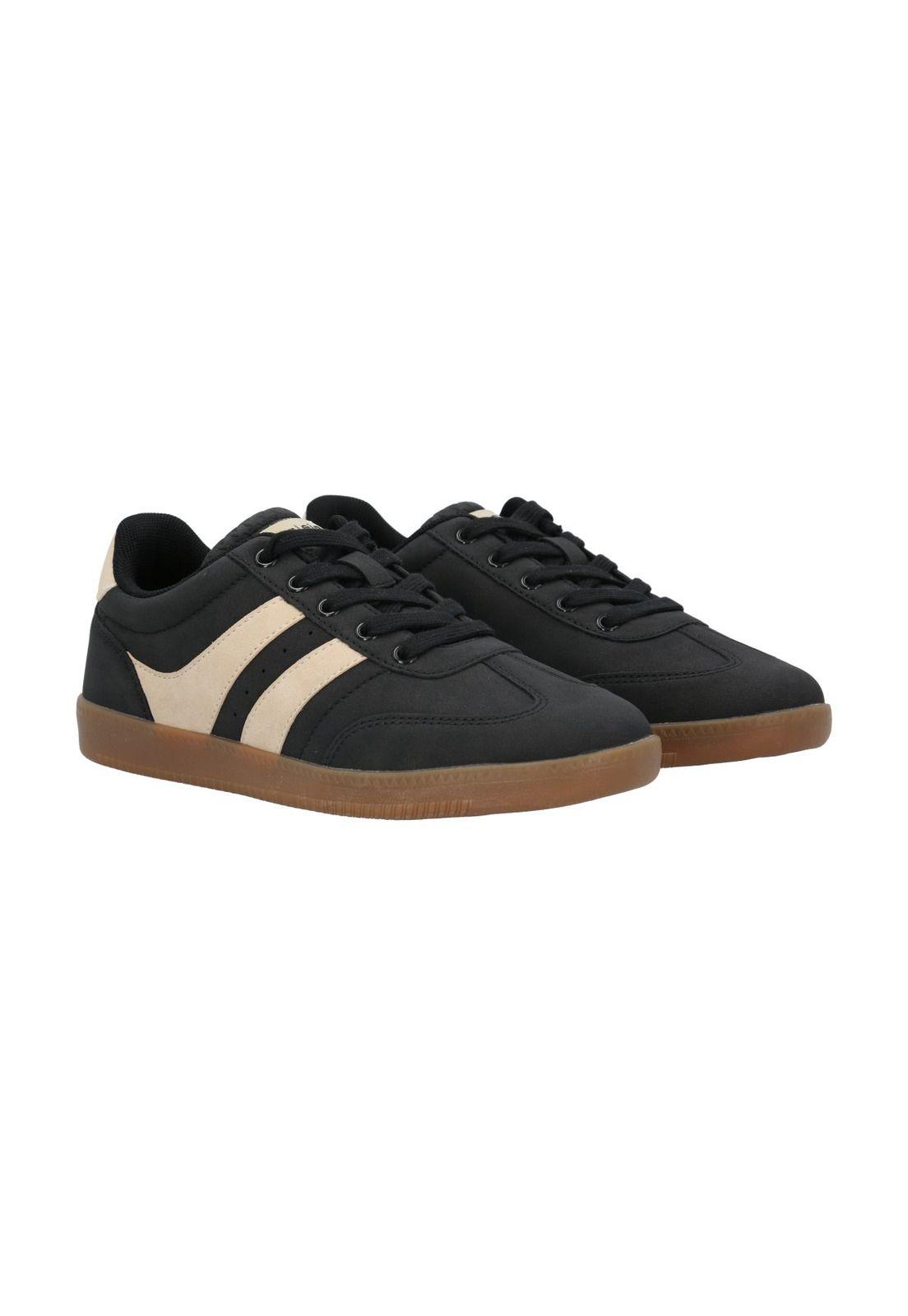 Zapatilla Mujer Gera Negro Beige-8